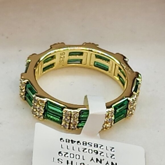 Jewelry - Baguette Style Double Eternity Ring in Sterling Silver 925 Elegant Stacking Band